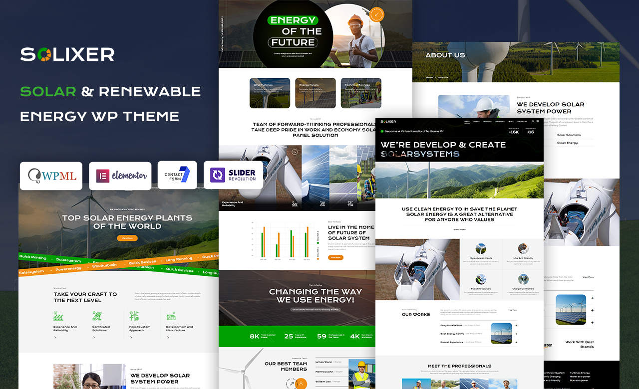 Solixer Ecology and Solar Energy WordPress Theme