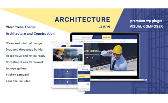 Architecture Zone Architecture and Construction WordPress Theme 