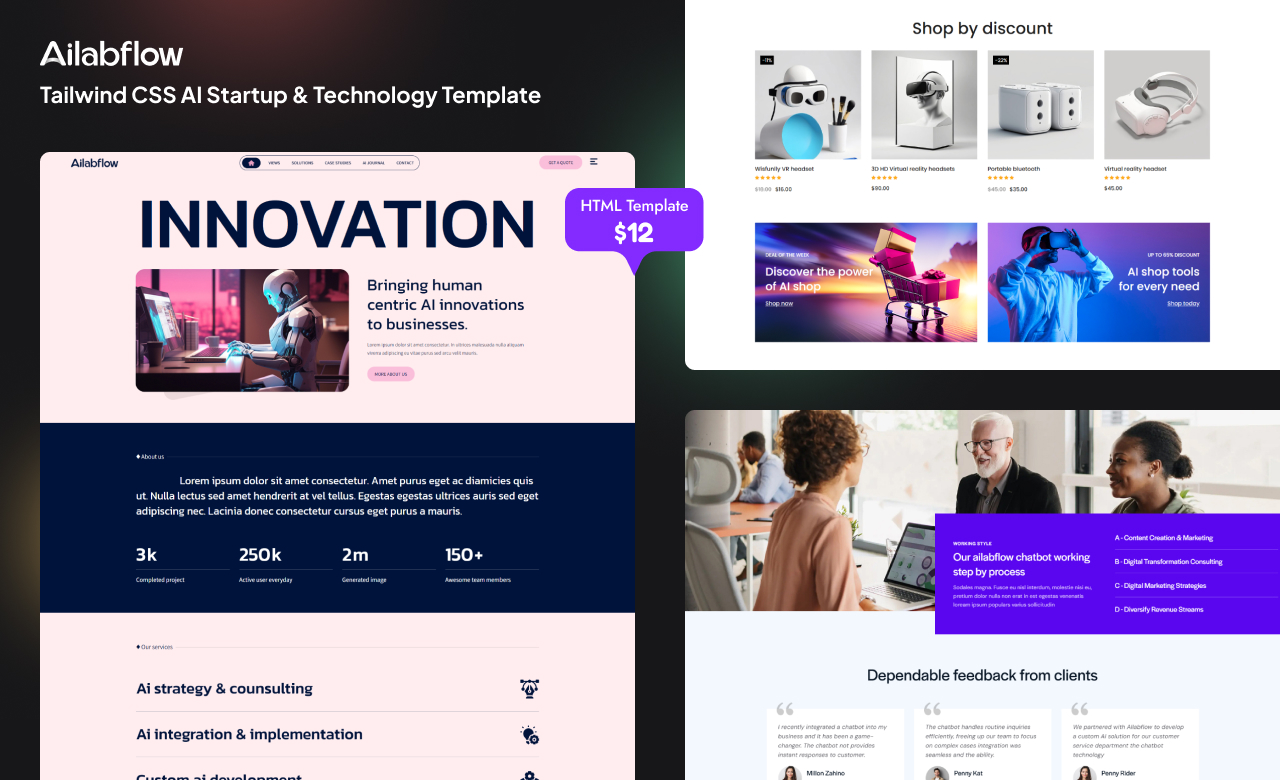 Ailabflow Tailwind Html Template