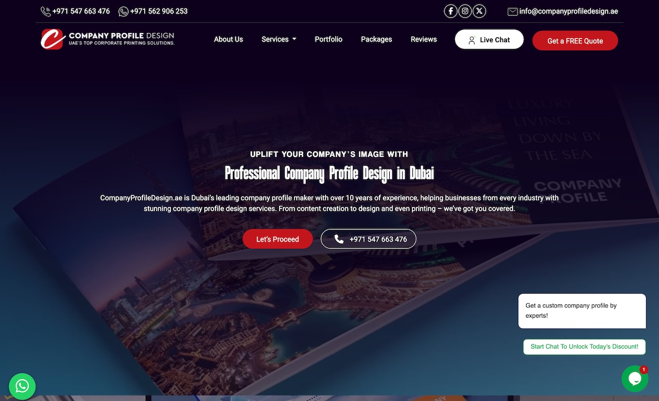 Company Profile Design UAE