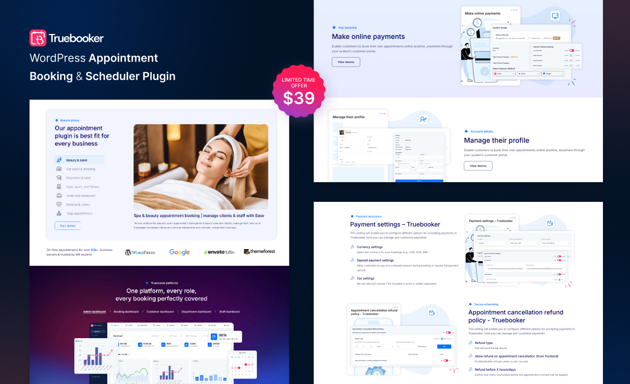 Truebooker Appointment Booking and Scheduler Plugin For WordPress