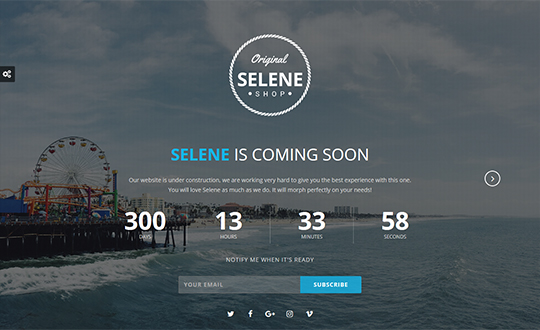Selene Responsive Coming Soon Template