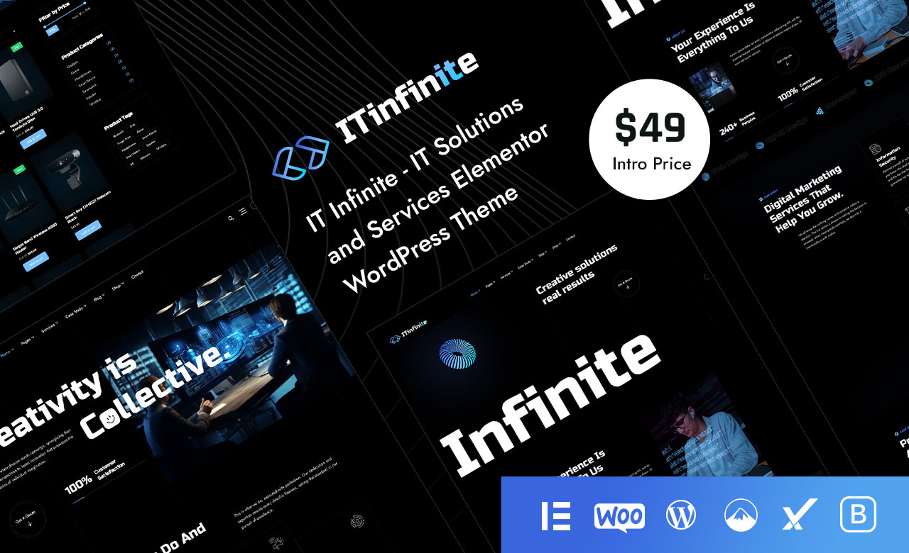 IT Infinite IT Solutions and Services Elementor WordPress Theme