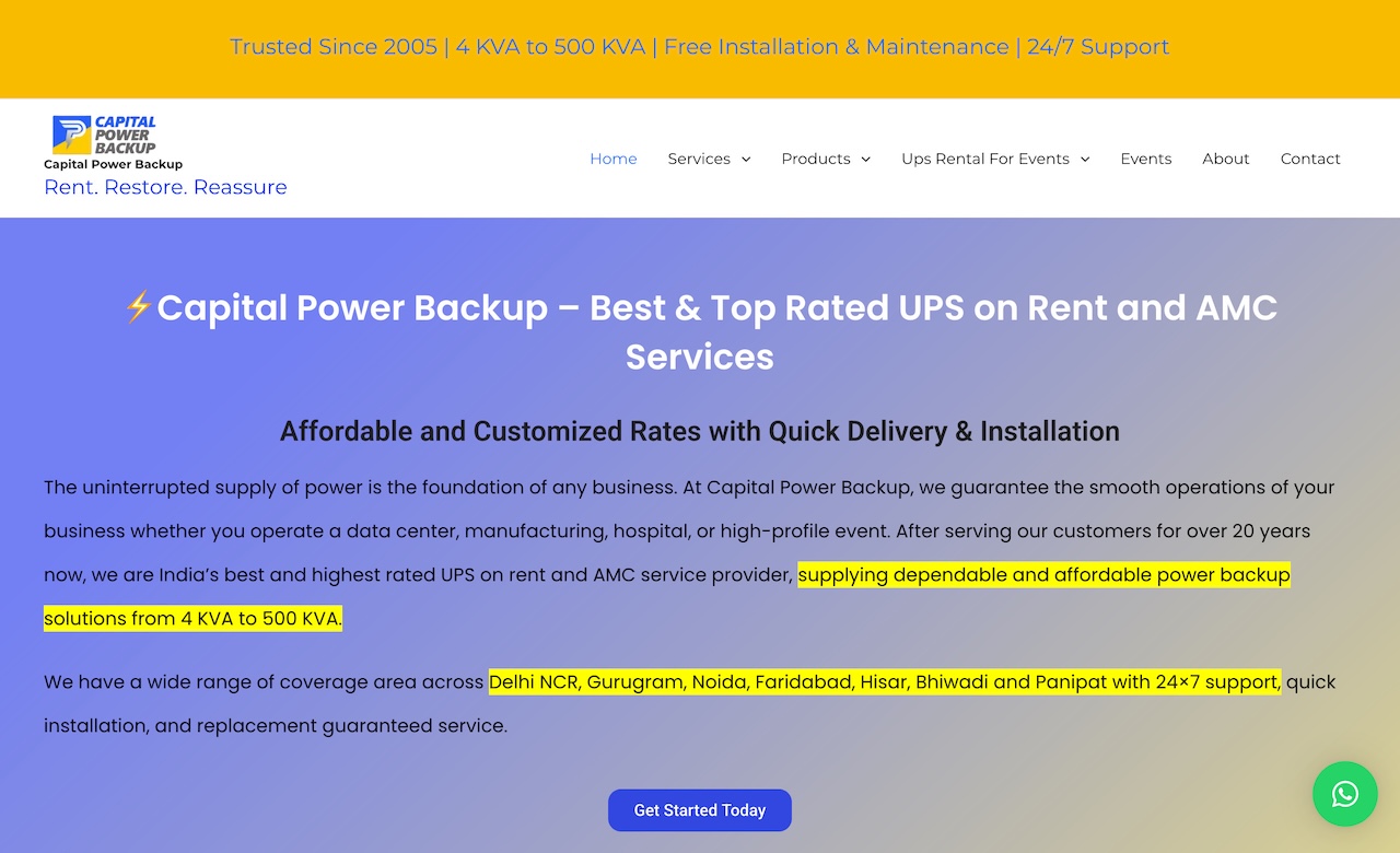 Capital Power Backup