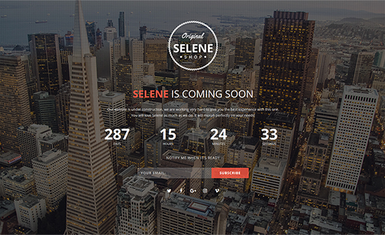 Selene Responsive Coming Soon WordPress Plugin