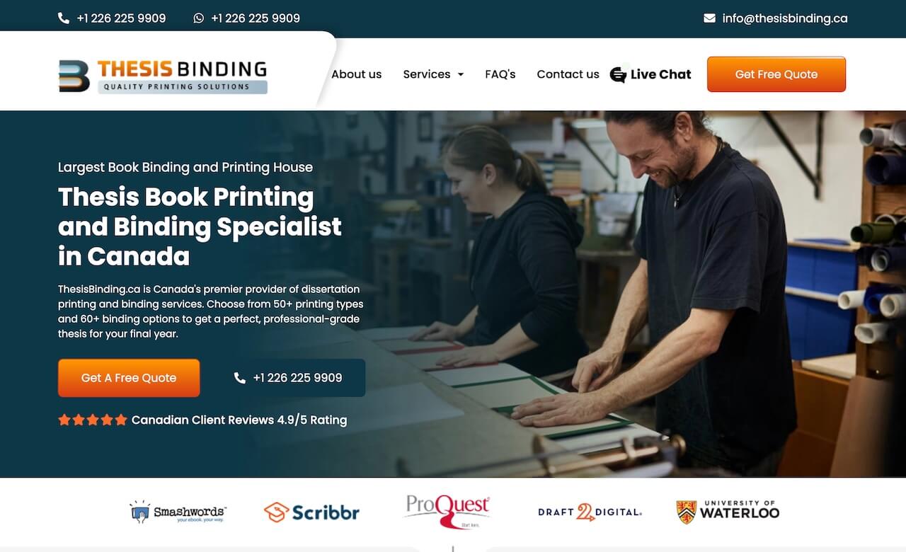 Thesis Binding Canada