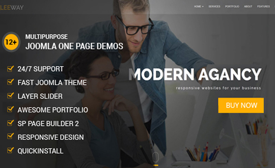  Leeway Multipurpose One Page Creative Joomla Theme