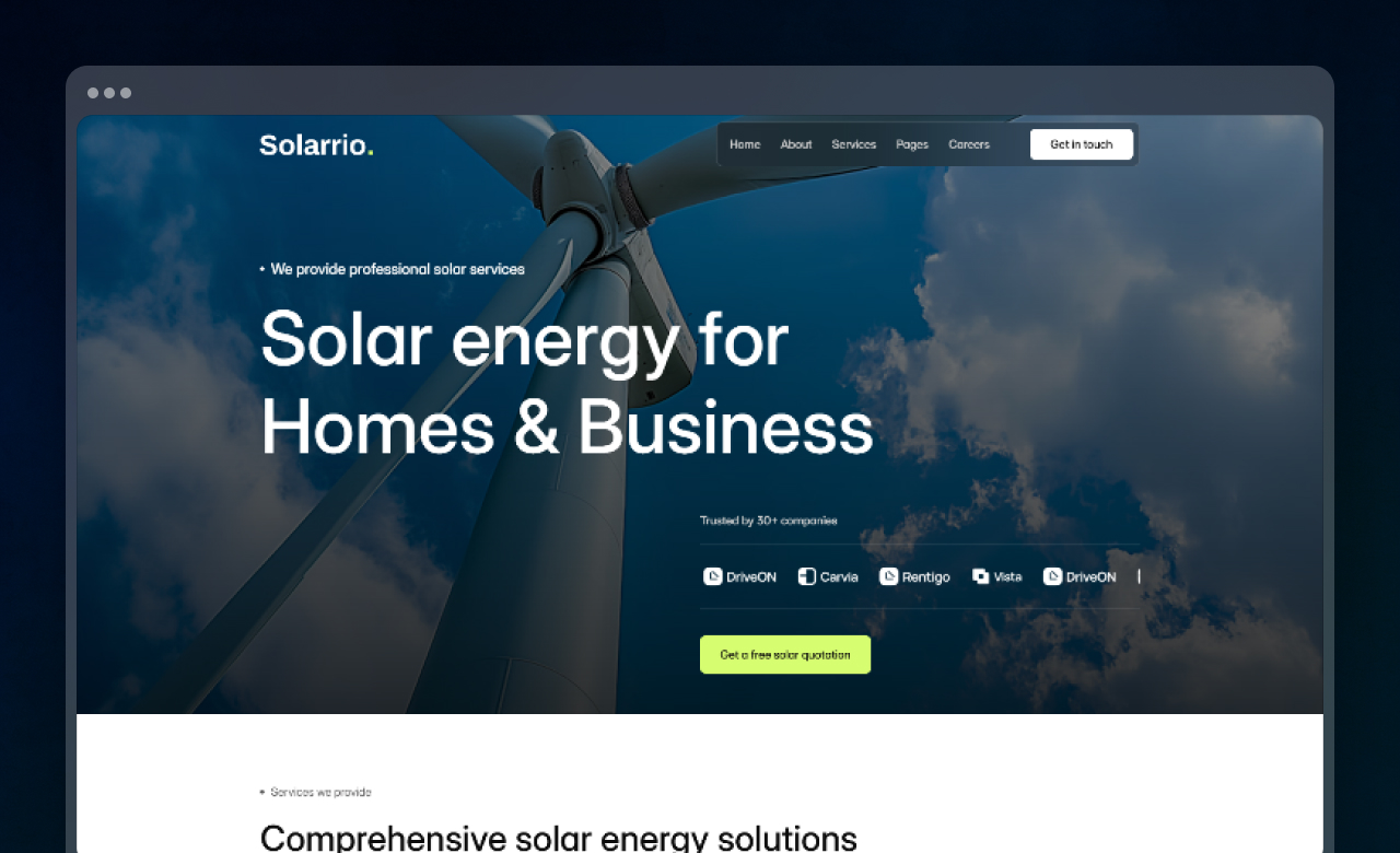 Solarrio Framer Template
