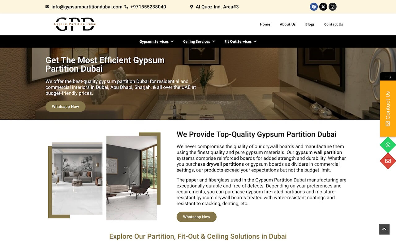 Gypsum Partition Dubai