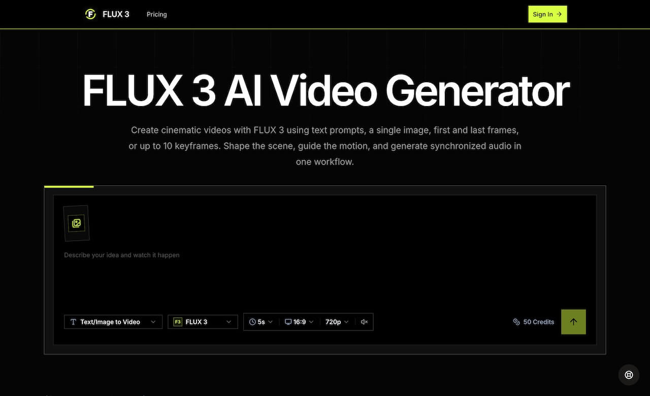 FLUX 3 AI Video Generator