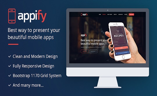 Appify One Page Mobile App landing page WordPress