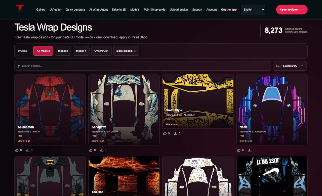 Tesla Wrap Gallery