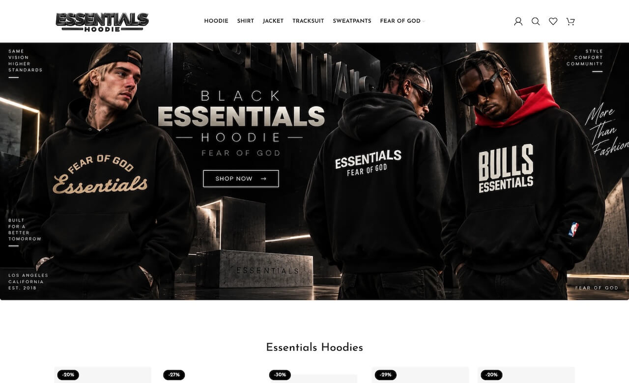 Black Essentials Hoodie