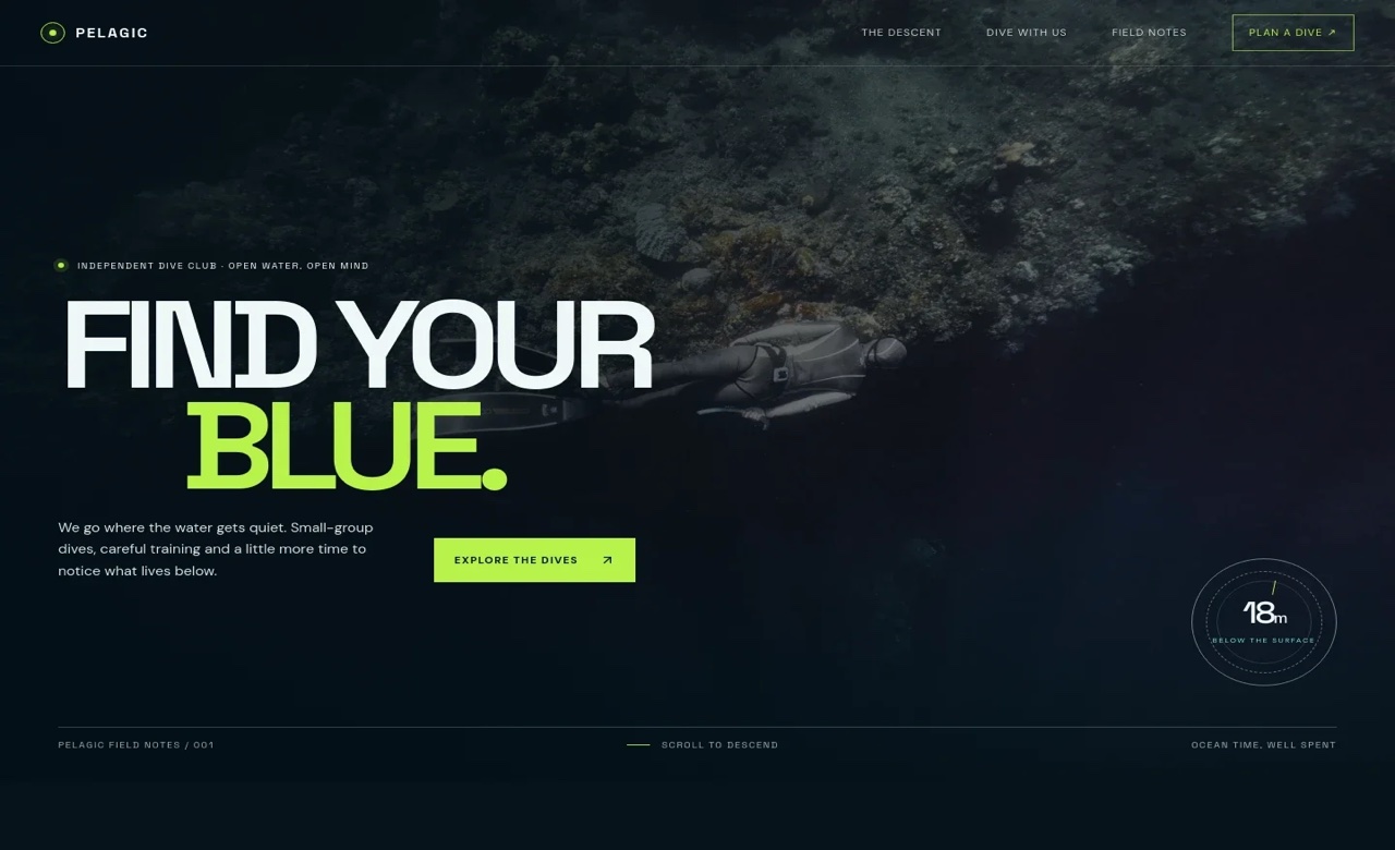 Dive Club Website Template