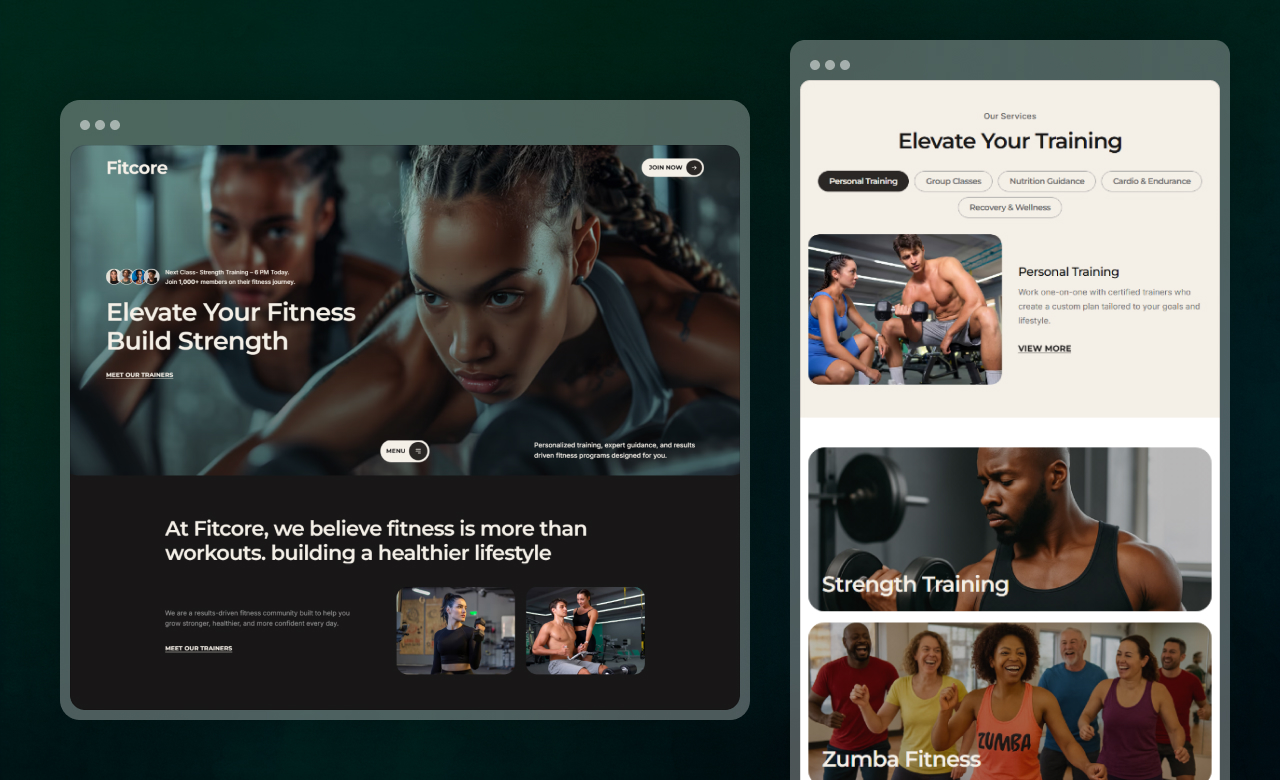 Fitcore Wix Template