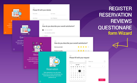 MAVIA Register Reservation Questionare Reviews form wizard