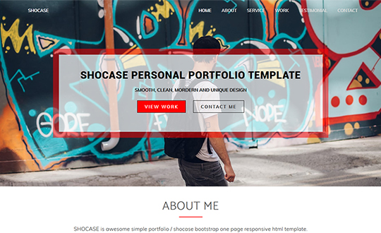 Shocase Personal Portfolio Template