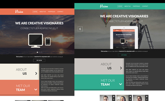 Vision One Page Flat Portfolio HTML Template 