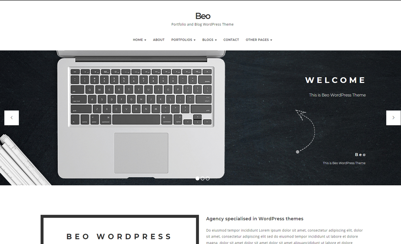 Beo Portfolio and Blog WordPress Theme 