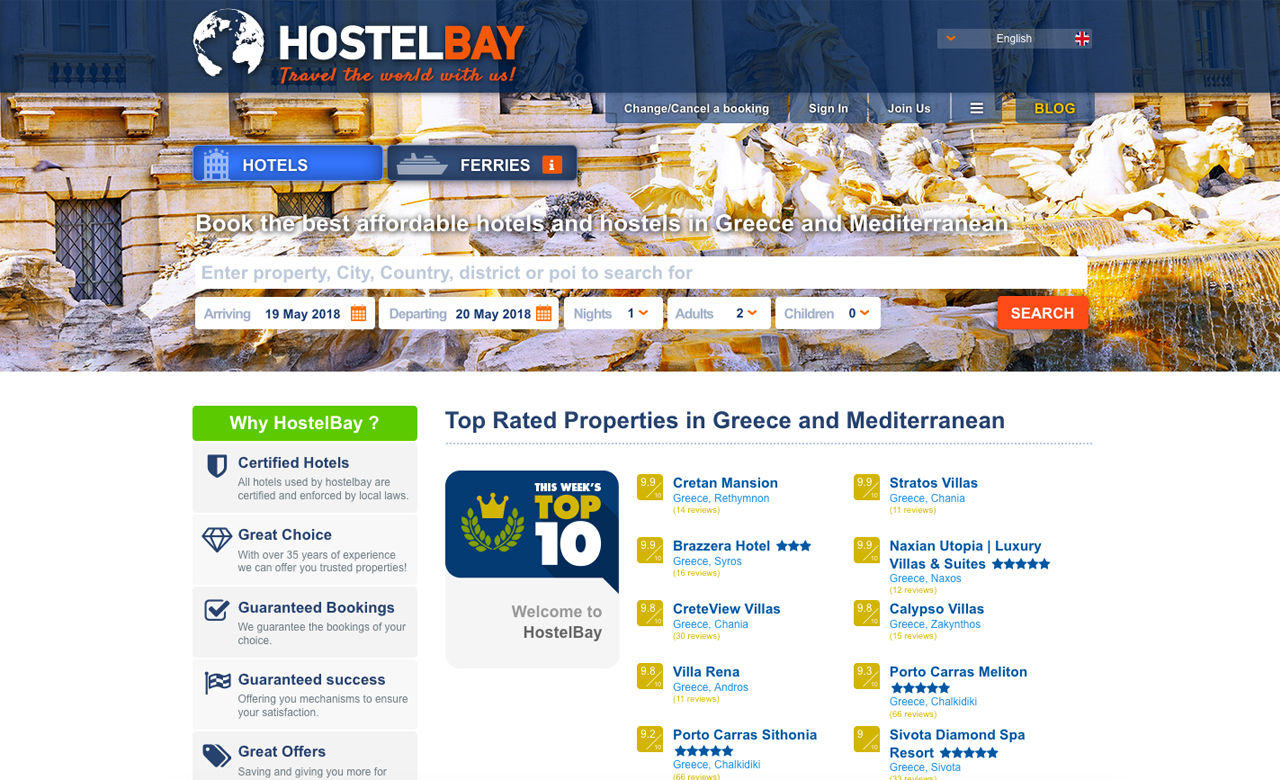 Hostelbay Hotels and Ferry Tickets in Greece