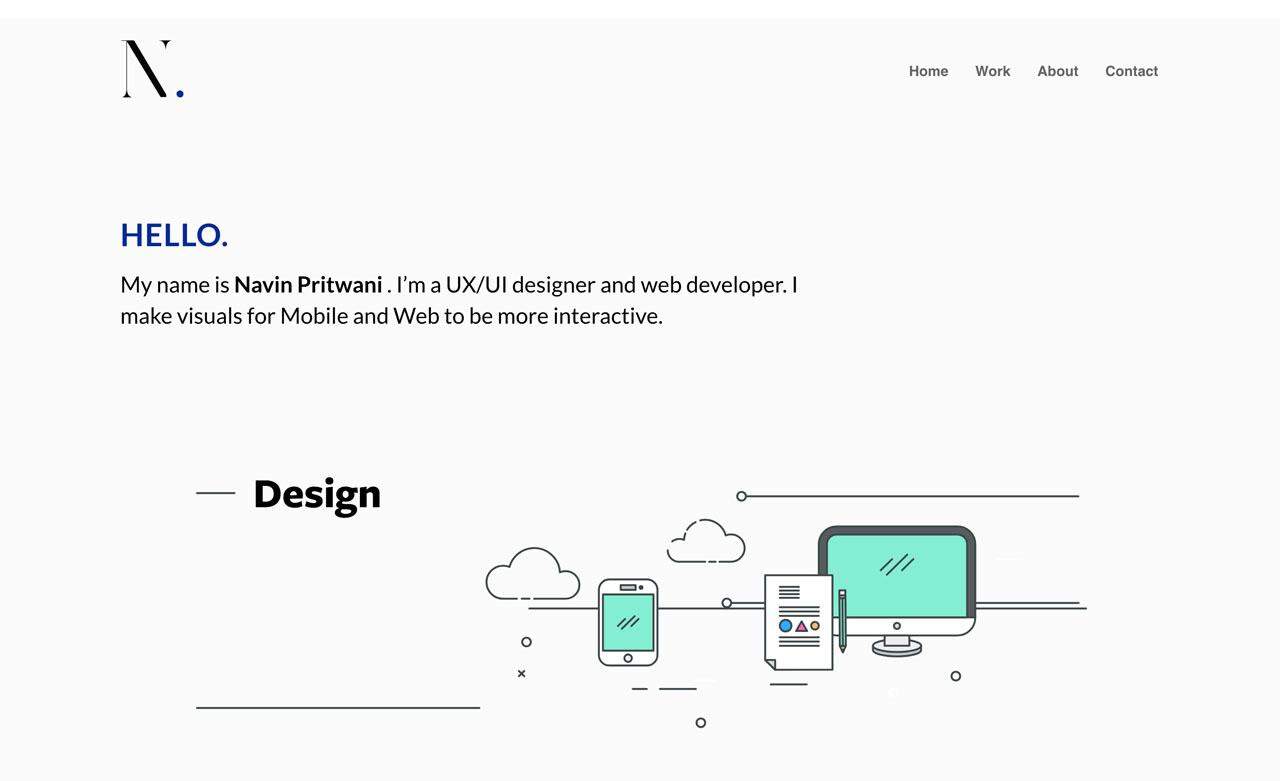 Navin Pritwani Portfolio website