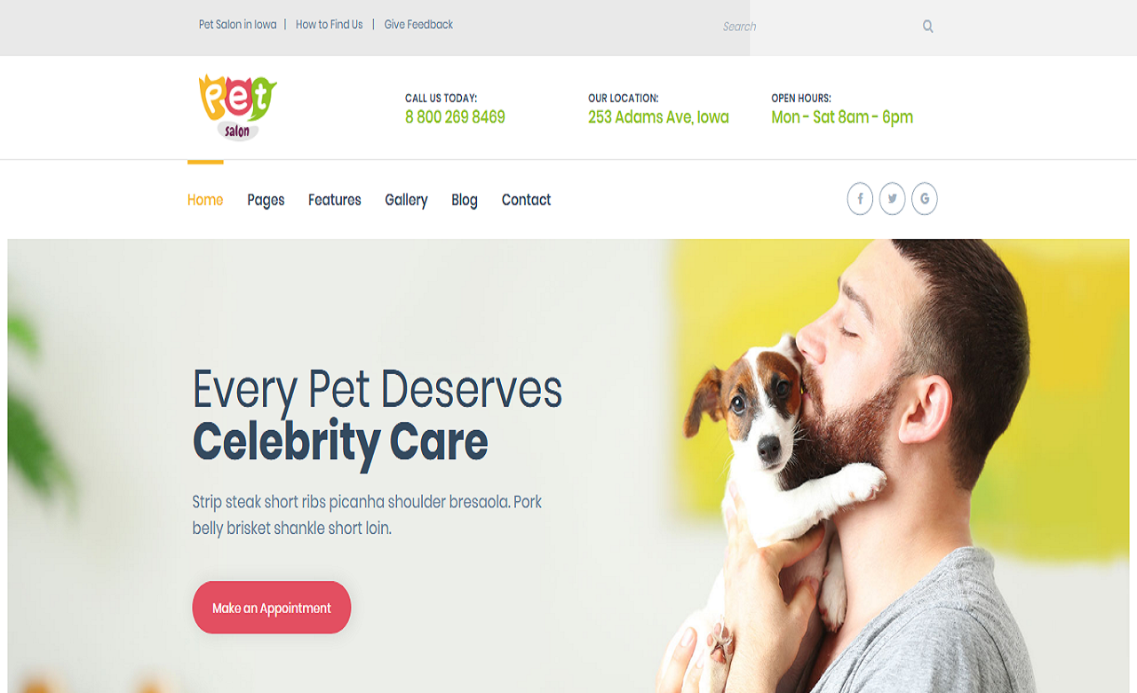 Pet Salon Pet Grooming Joomla Theme With Page Builder