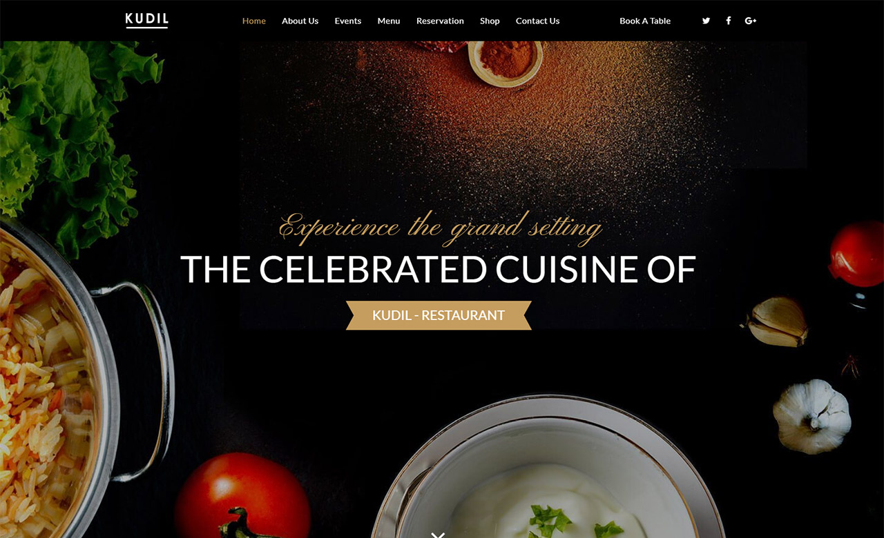 Kudil Restaurant WordPress Theme