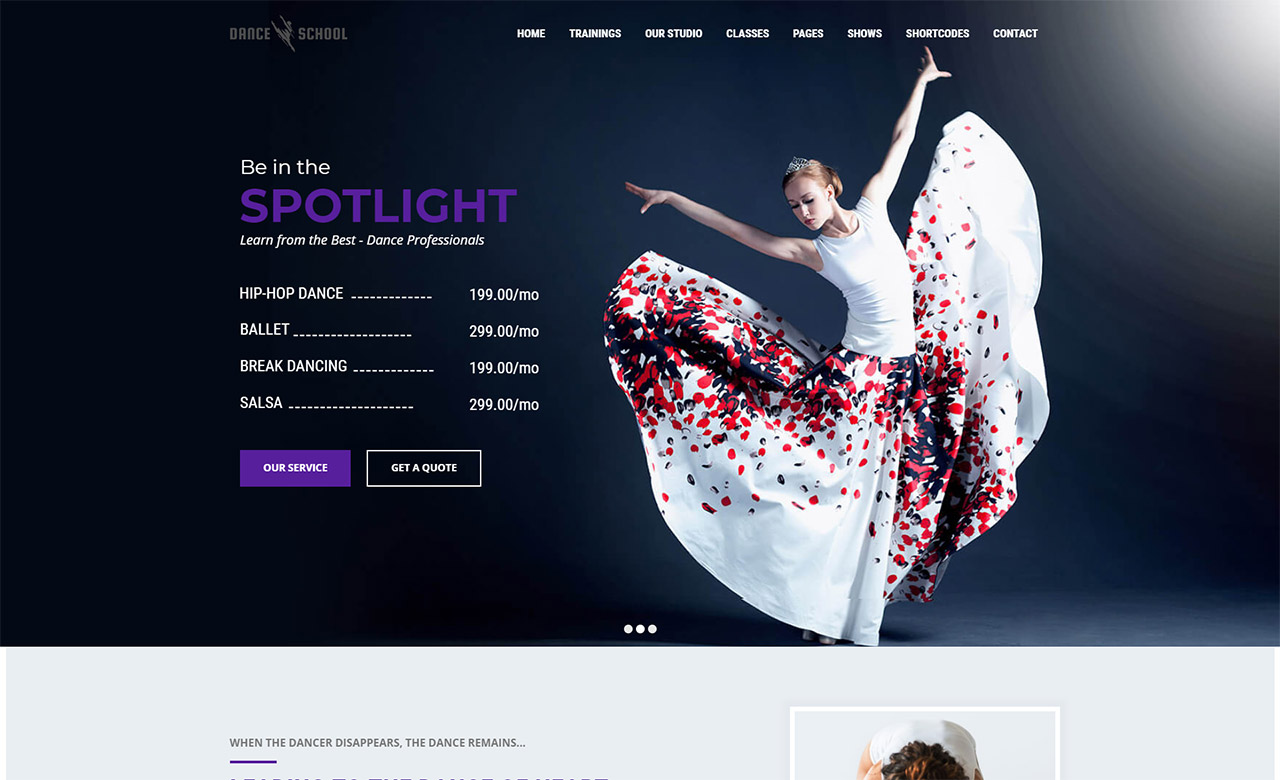 Dance School WordPress Theme