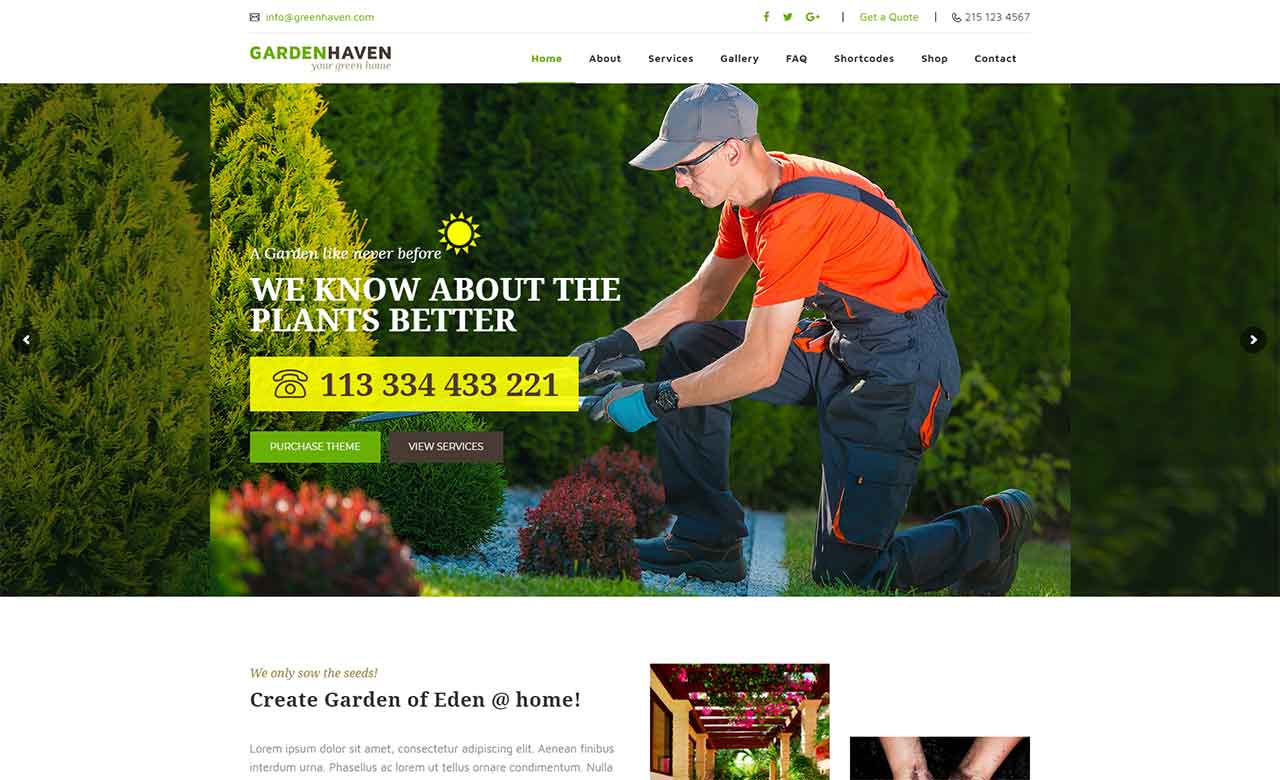Garden Heaven Gardening WordPress Theme