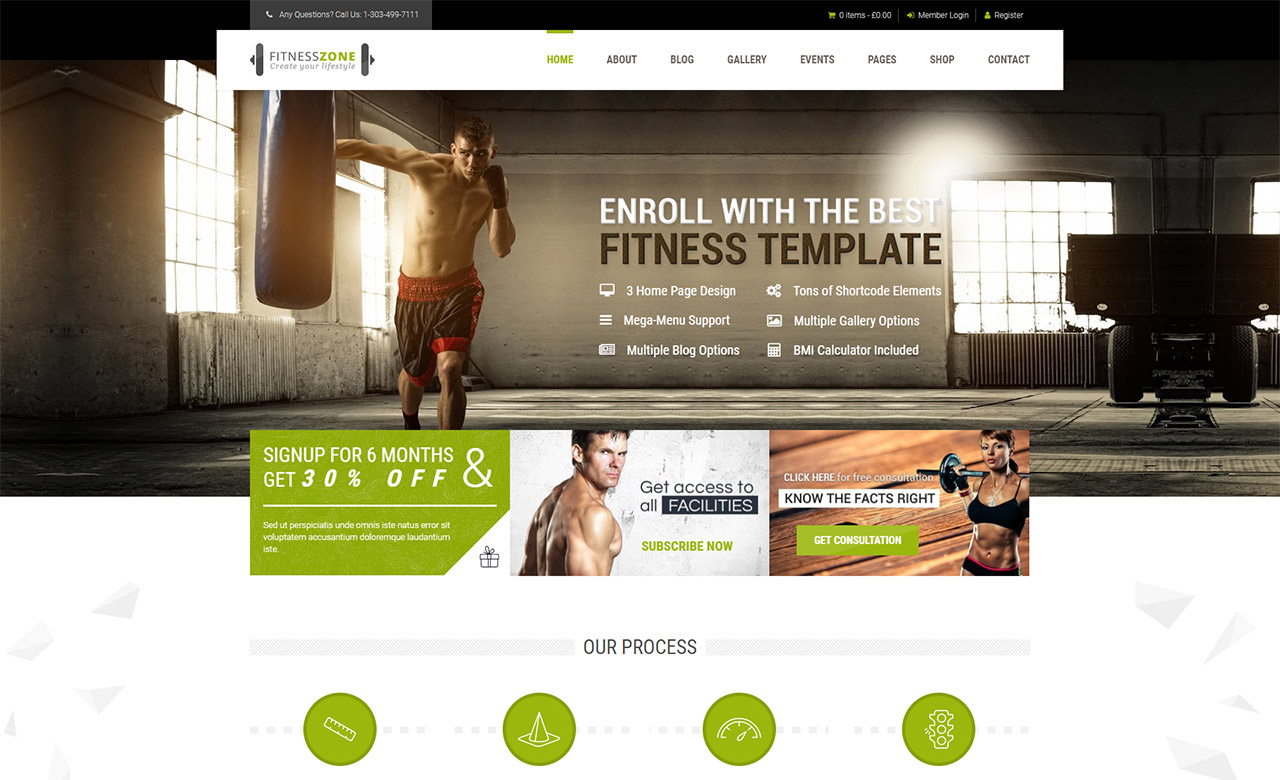 Fitness Zone Gym WordPress Theme