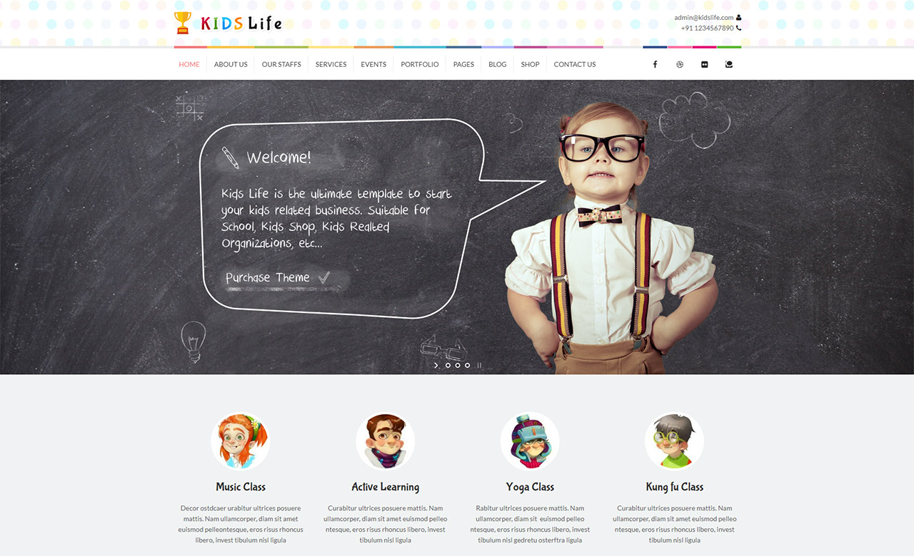  Kids Life Children WordPress Theme