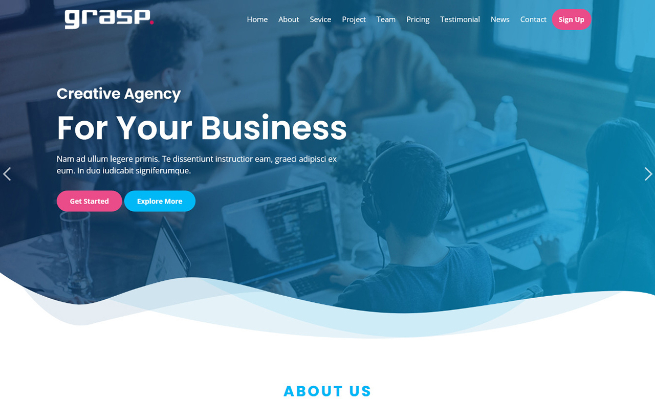 Grasp Creative Agency Template For Your Business