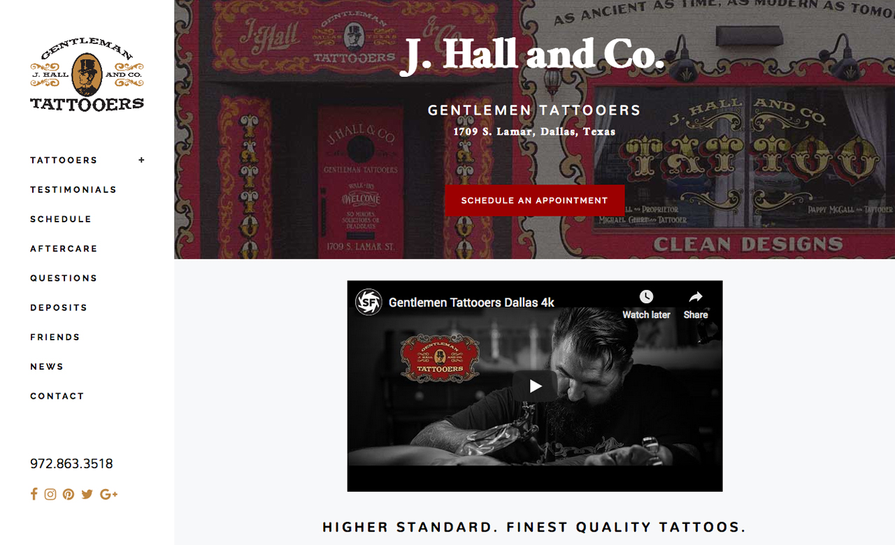 J Hall Co Gentleman Tattooers
