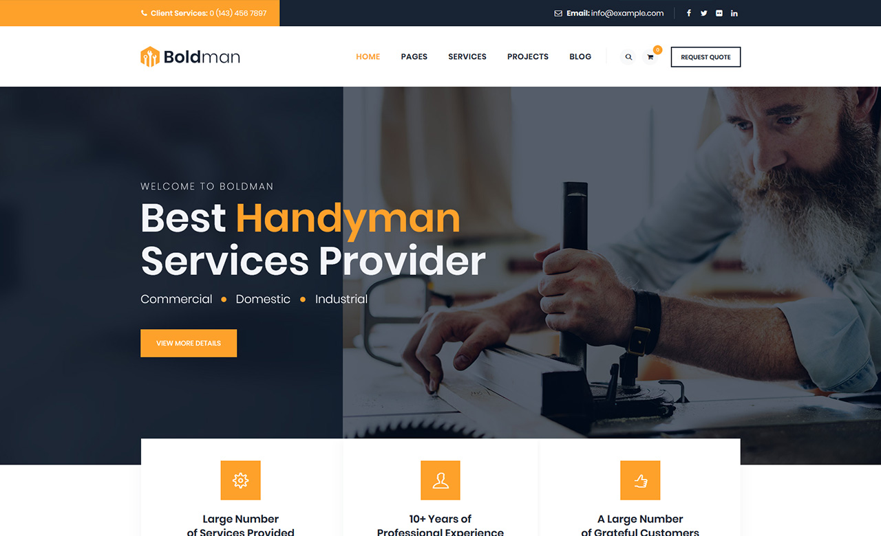Boldman Handyman Renovation Services WordPress Theme