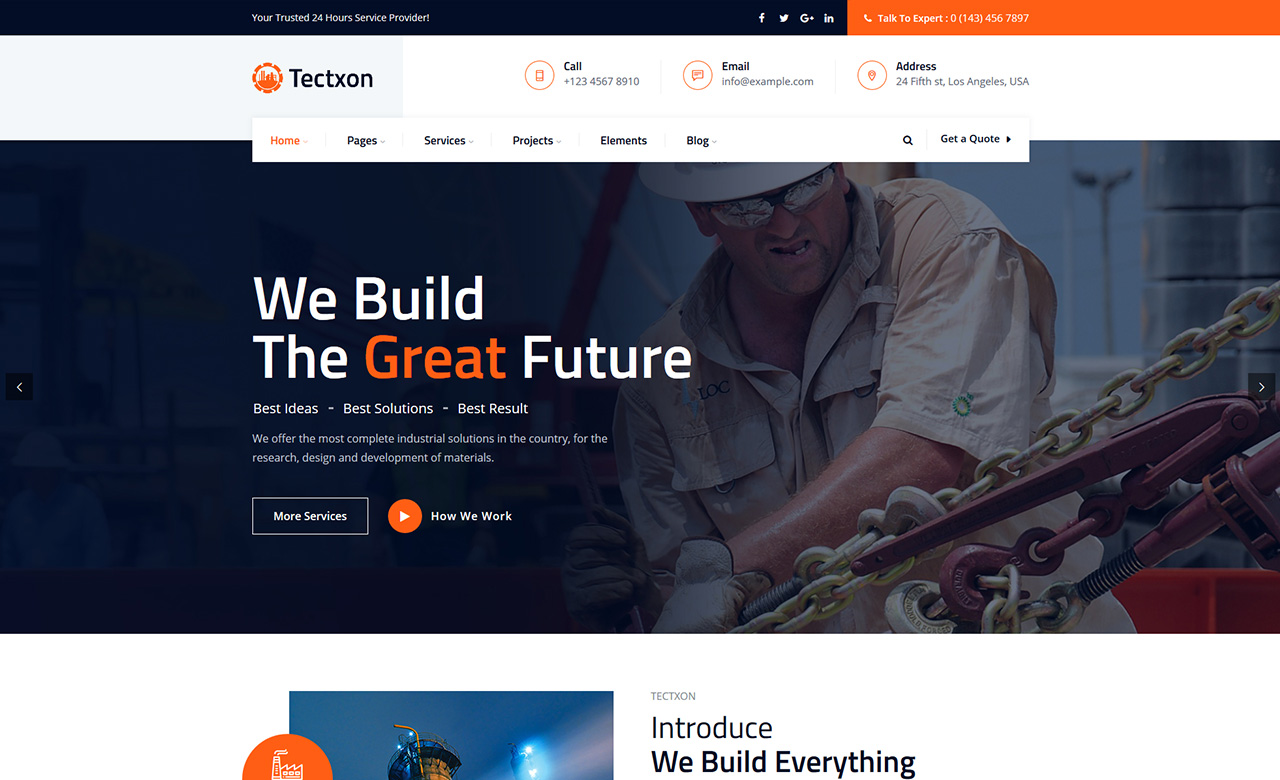 Tectxon Industry and Factory HTML5 Template